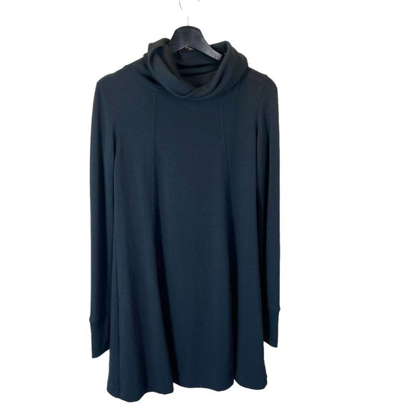 CAbi Black Turtleneck Long Sleeve Tunic Swing Sweater Dress Small - Picture 1 of 8